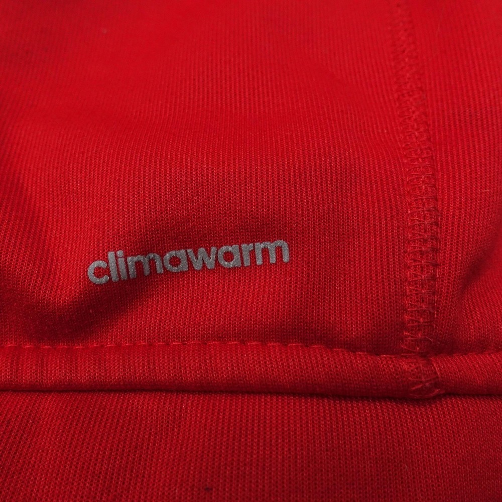 Adidas Hoodie Boys M 10/12‎ Red Full Zip Climawarm Hooded Fleece Pockets Thermal - Picture 6 of 9